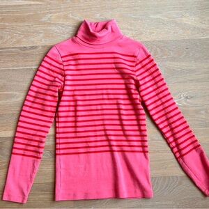 Striped Red Turtleneck Top